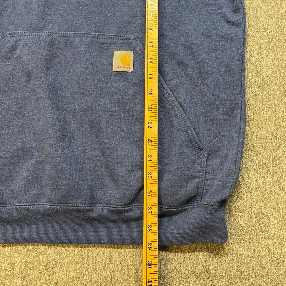 VTG Carhartt Loose Midweight Blue Heather Hoodie Sweatshirt Mens Medium TS0288 - Picture 7 of 10